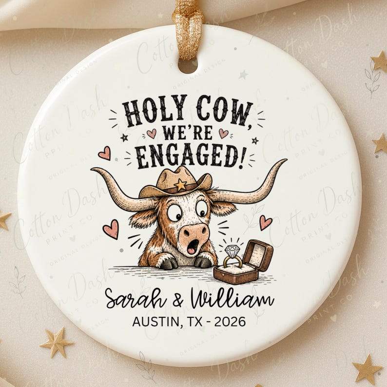 Western Engagement Ornament – Personalized Newly Engaged Gift product image 8