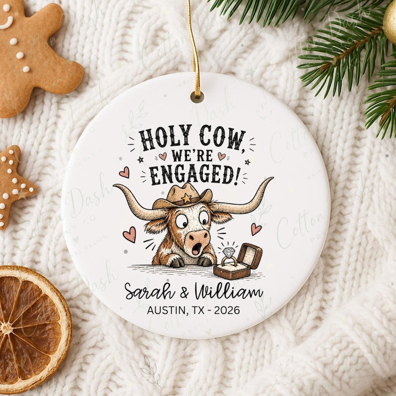 Western Engagement Ornament – Personalized Newly Engaged Gift product image 11