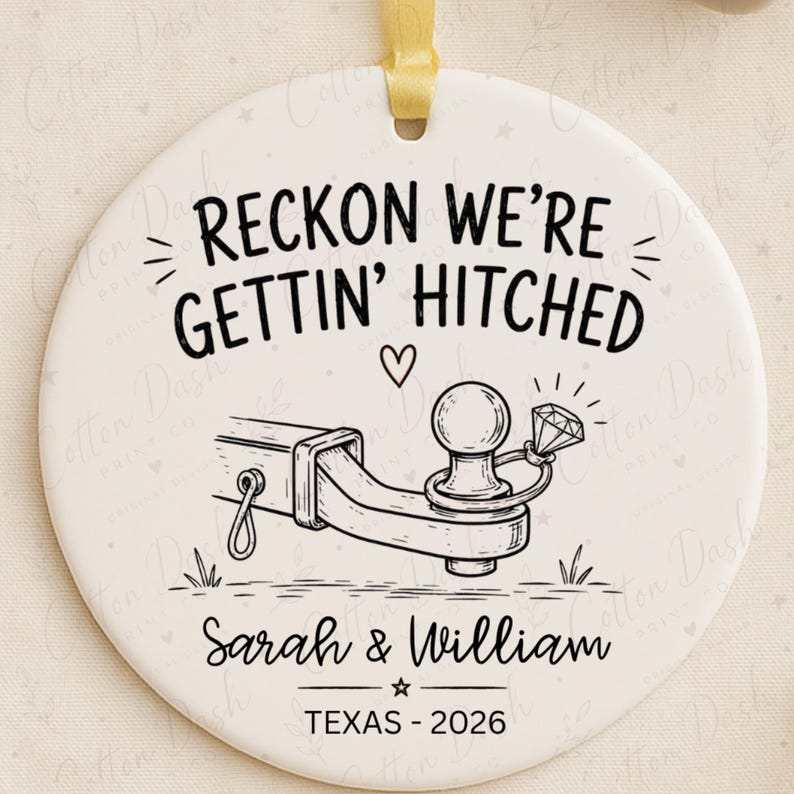 Country Engagement Ornament – Custom Newly Engaged Gift for Camping Couple product image 6