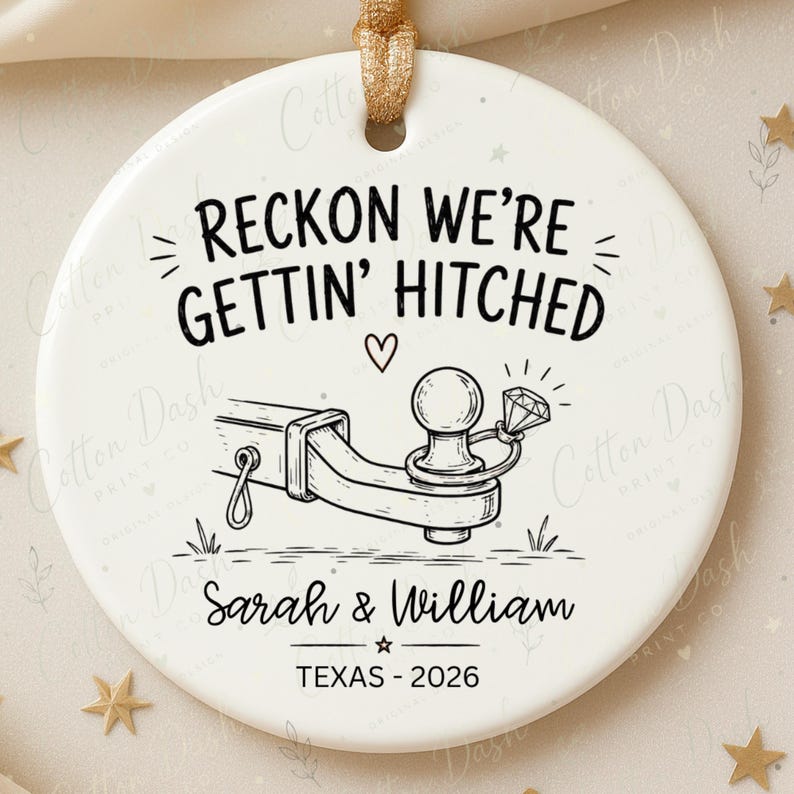 Country Engagement Ornament – Custom Newly Engaged Gift for Camping Couple product image 8