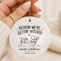 Country Engagement Ornament – Custom Newly Engaged Gift for Camping Couple personalized Christmas ornament