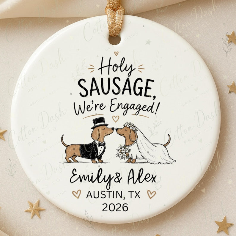 Dachshund Engagement Ornament – Funny Newly Engaged Gift product image 10