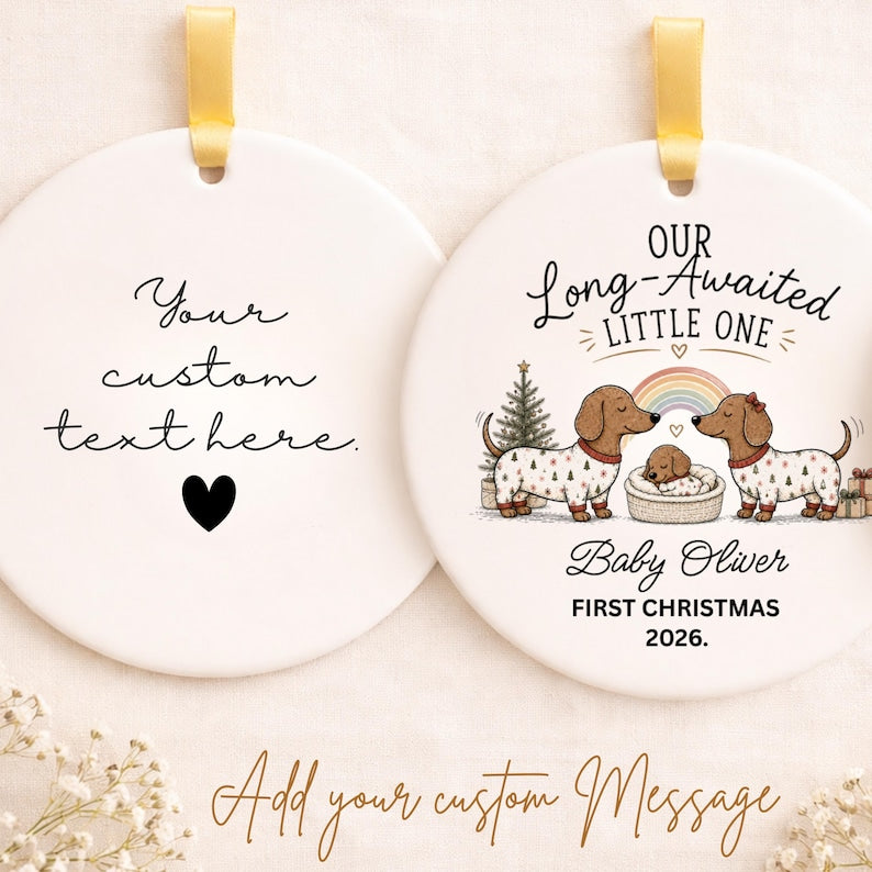 Rainbow Baby First Christmas Ornament – Personalized Baby Keepsake for Long Awaited Baby product image 3