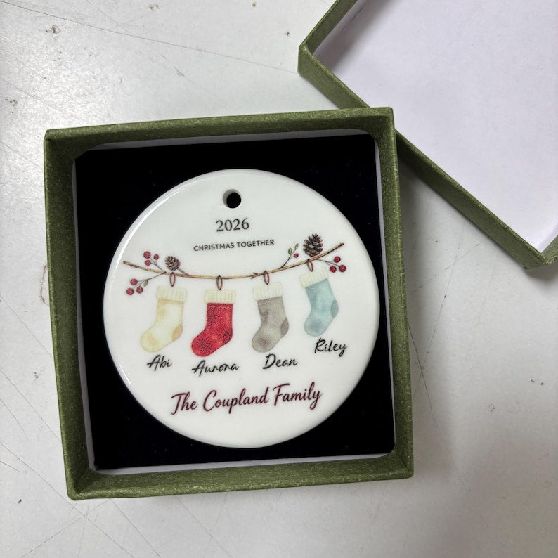 Personalized Family Name Ceramic Xmas Tree Bauble Ornament product image 7